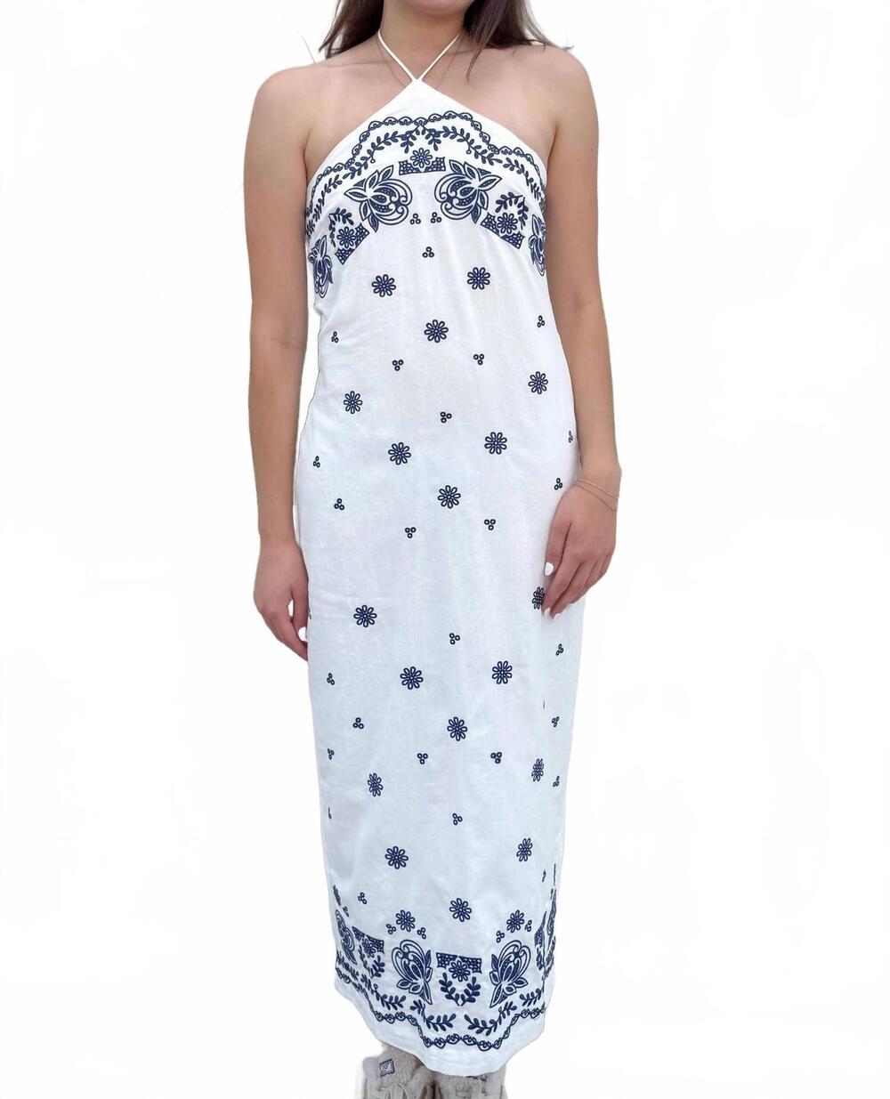 NEW ADELINE santorini summer maxi dress in white